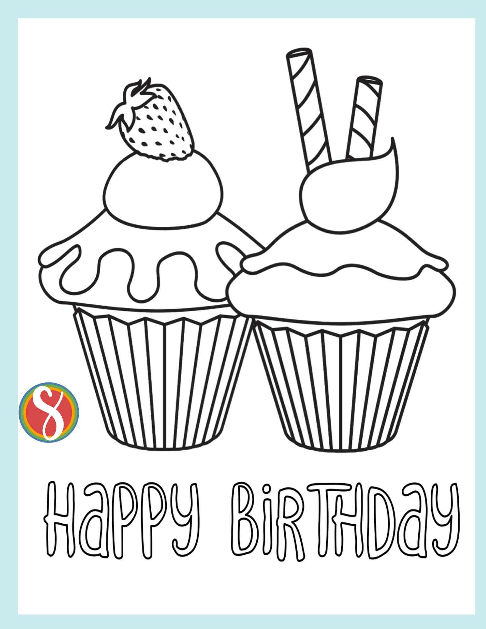 Free happy birthday coloring pages â stevie doodles