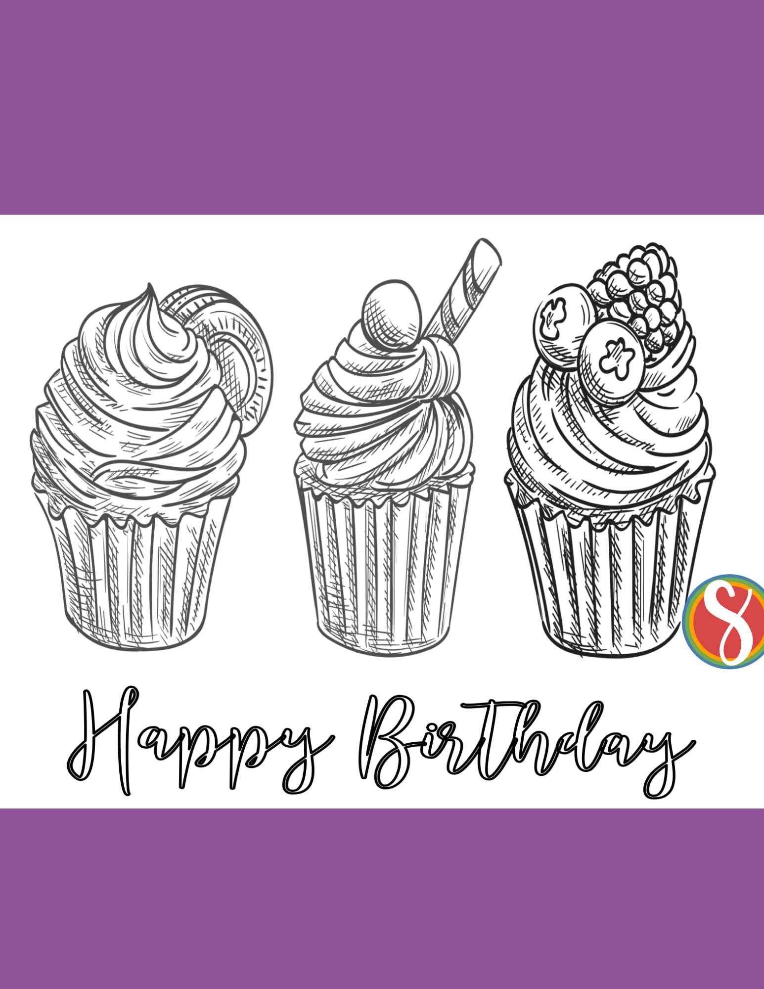 Free happy birthday coloring pages â stevie doodles
