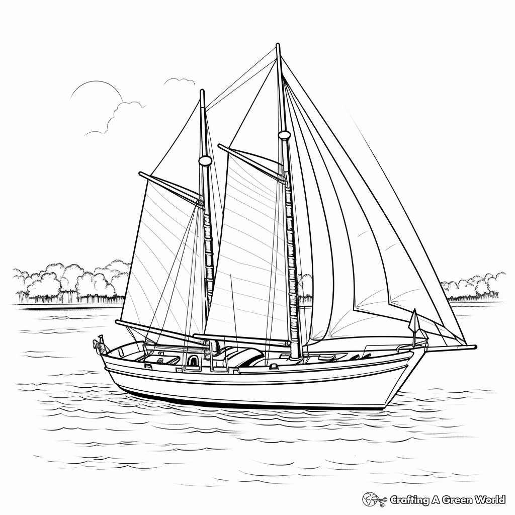 Sailboat coloring pages
