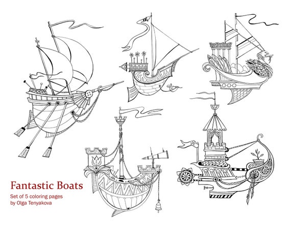 Fantastic boats coloring sheets for birthday parties school homeschool kids coloring pages art activities summer activity pages