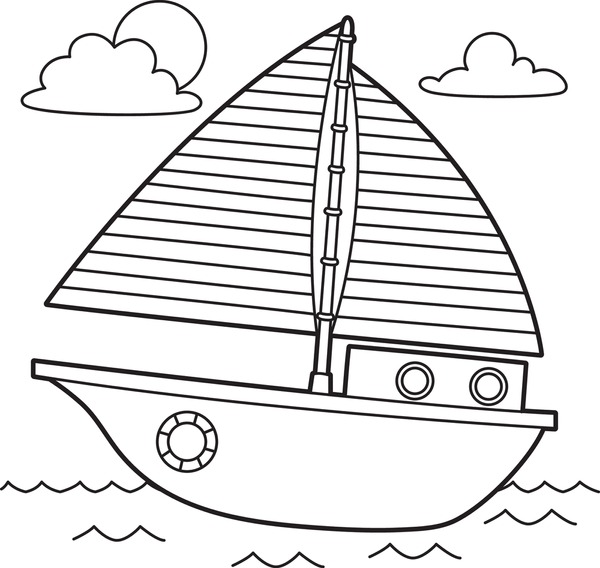 Boat coloring page royalty