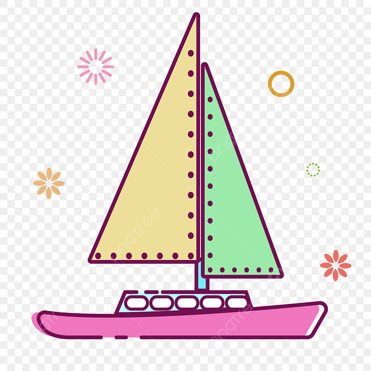 Sailboat pink clipart vector cartoon pink sailboat sailing pink transportation png image for free download