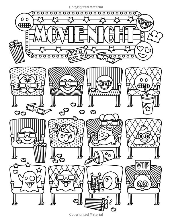 Colorful emoji animal coloring book