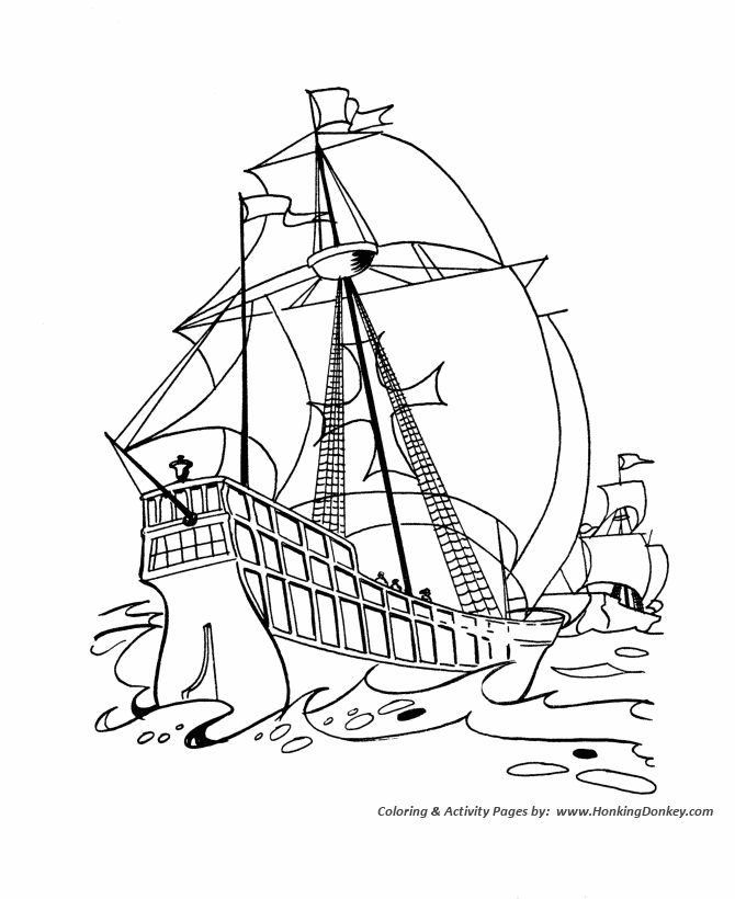 Columbus day coloring pages columbuss flagship santa maria coloring page sheet for prek kids