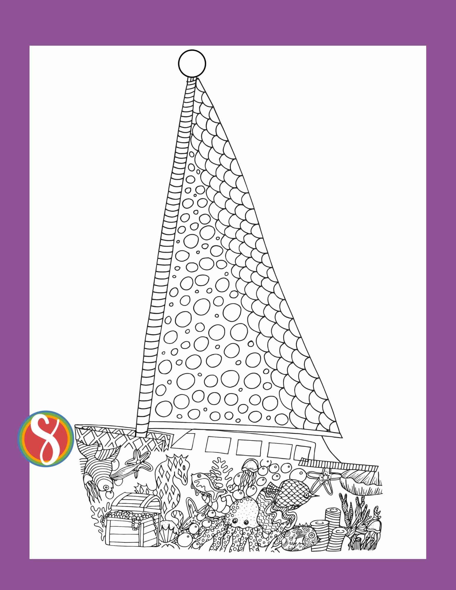 Free boat coloring pages â stevie doodles