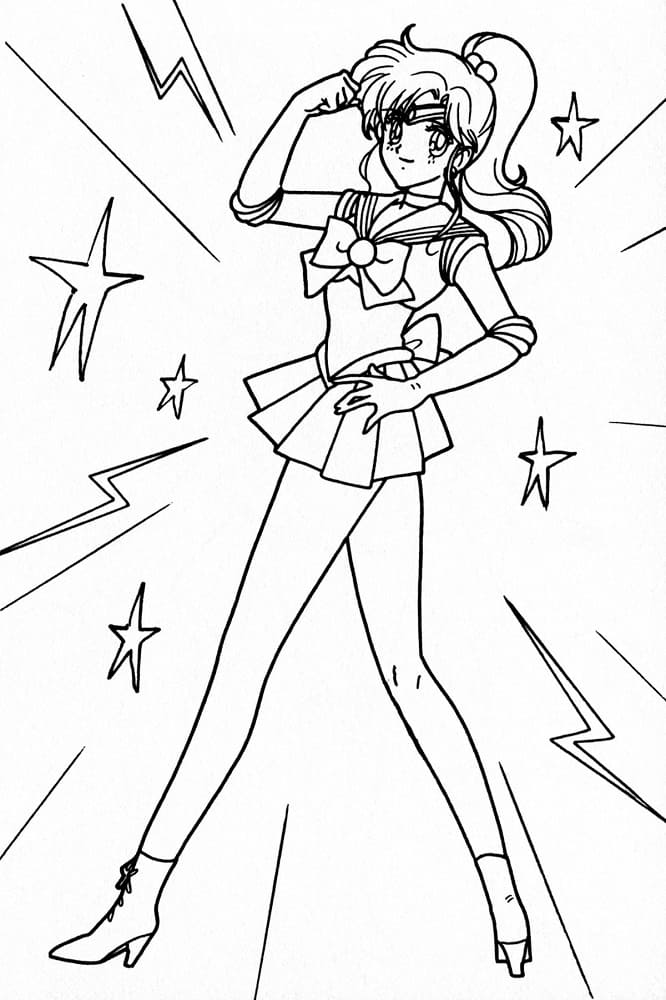 Sailor moon sailor jupiter coloring page