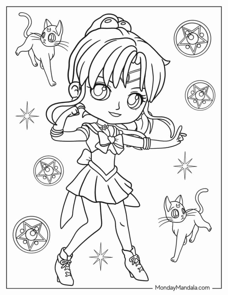 Sailor moon coloring pages free pdf printables