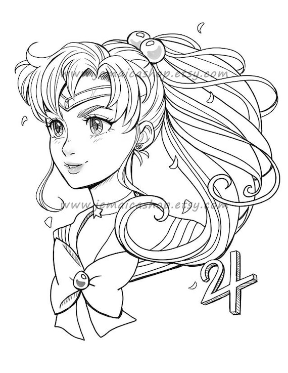 Sailor jupiter anime printable pdf sailor scouts moon adult coloring page download coloring book