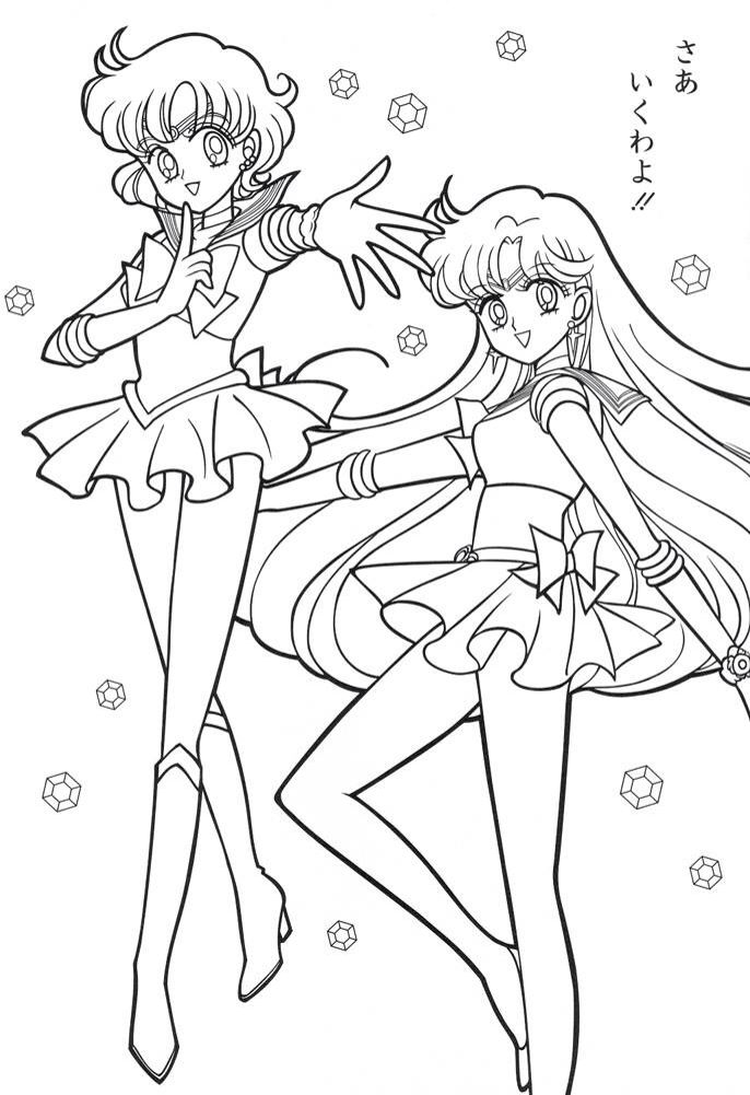 Sailor moon series coloring pages sailor mercury and sailor mars coloriage dessin a colorier colorier