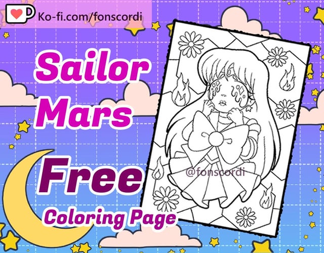 Im a horror artist and made some free coloring pages from the latest sailor moon fanart i drew not really nsfw imo but ive been told the eyes are too disturbing