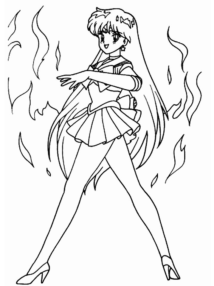 Sailor mars coloring pages
