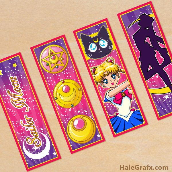 Free printable sailor moon bookmarks sailor moon birthday sailor moon party sailor moon