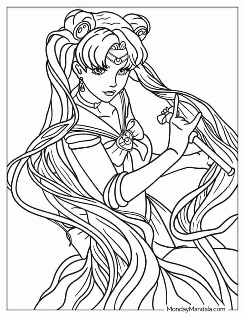 Anime coloring pages free pdf printables