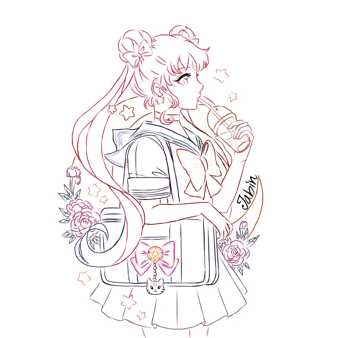 Jabin on x line art of âsailor moonð sailormoonredraw sailormoon sailormoonchallenge art illustration drawing artist sketch graphic digitalart digitaldrawing illustragram anime fanart bts blackpink watercolor lineart