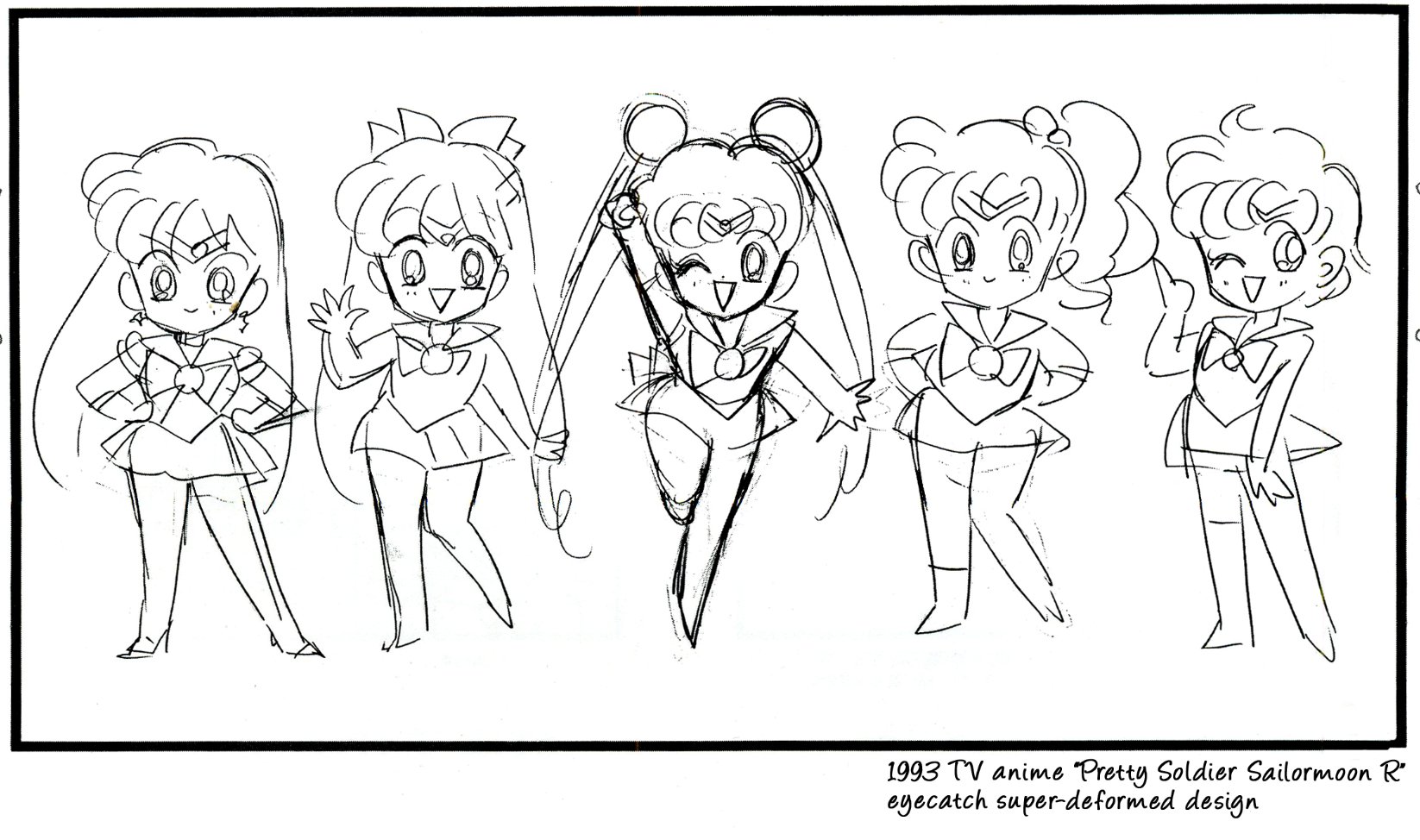 Minakomoments on x looking through the materials collection for sailor moon i found the sketch for the sailor moon r eye catch still cute even in preliminary designs httpstcodgjhtkfwp x