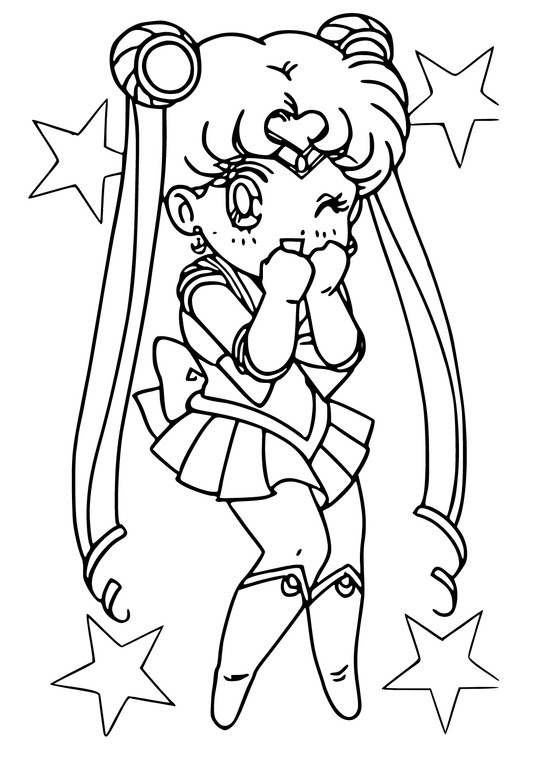 Free printable sailor moon cute coloring page for adults and kids