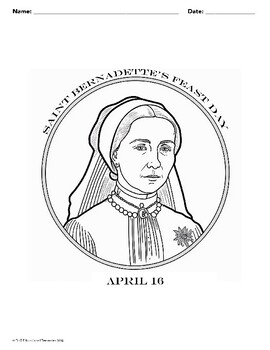 Saint bernadette feast day activity by bg educational resources tpt