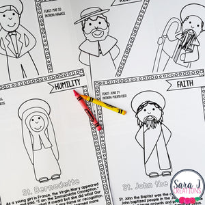 Catholic saints coloring book â sara j creations