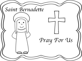 Saint bernadette mini book and coloring page by miss ps prek pups