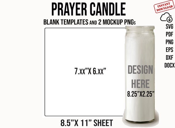 Prayer candle template for custom styles prayer candle svg jesus candle prayer candles saint candle custom svg dxf docx x sheet