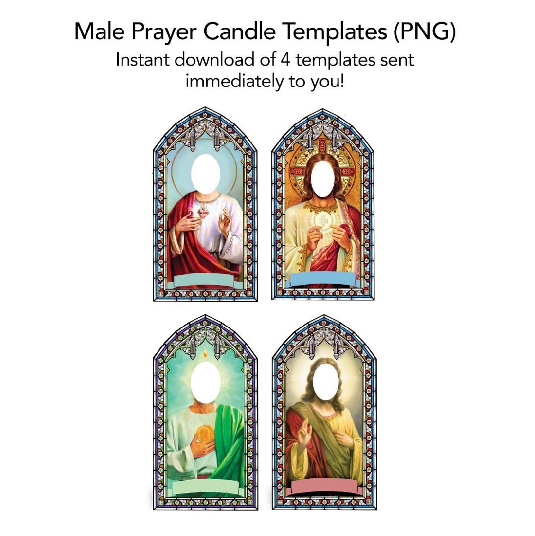 Saint prayer candle digital template