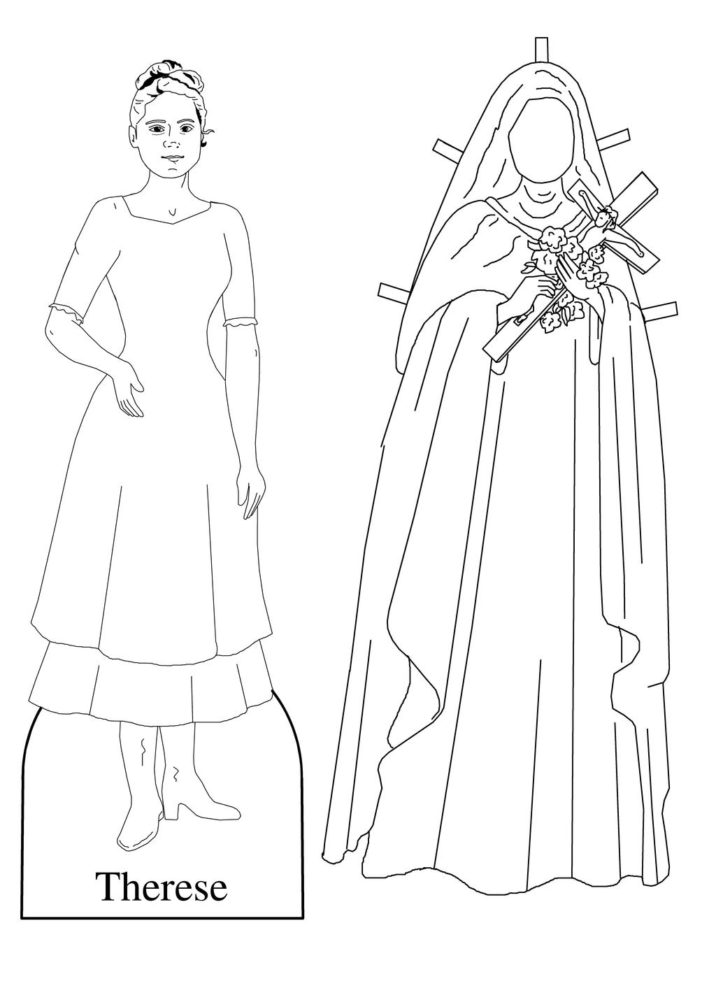St therese of the child jesus paper doll by cecilia