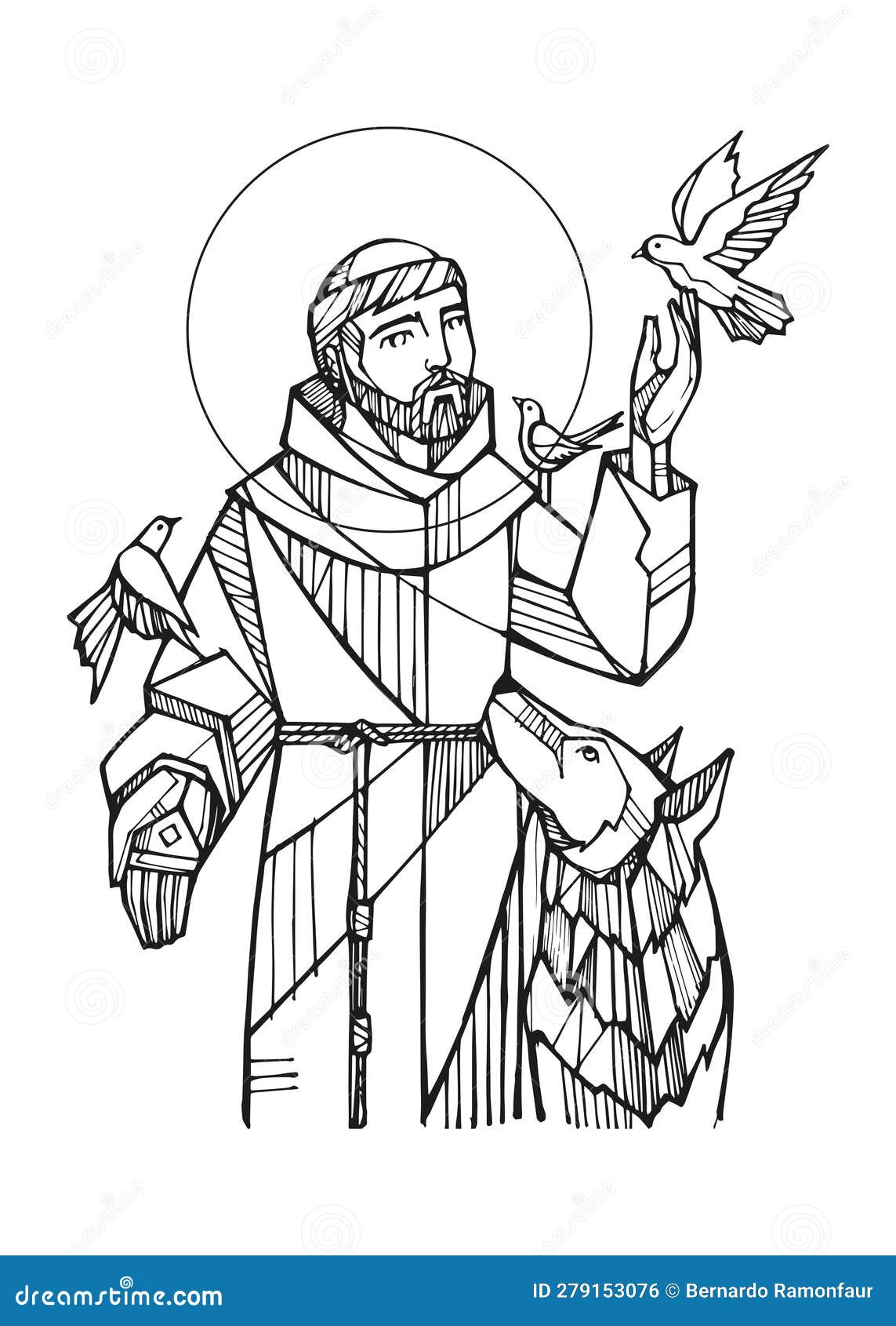 Saint francis stock illustrations â saint francis stock illustrations vectors clipart