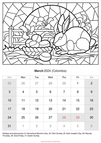 March calendar