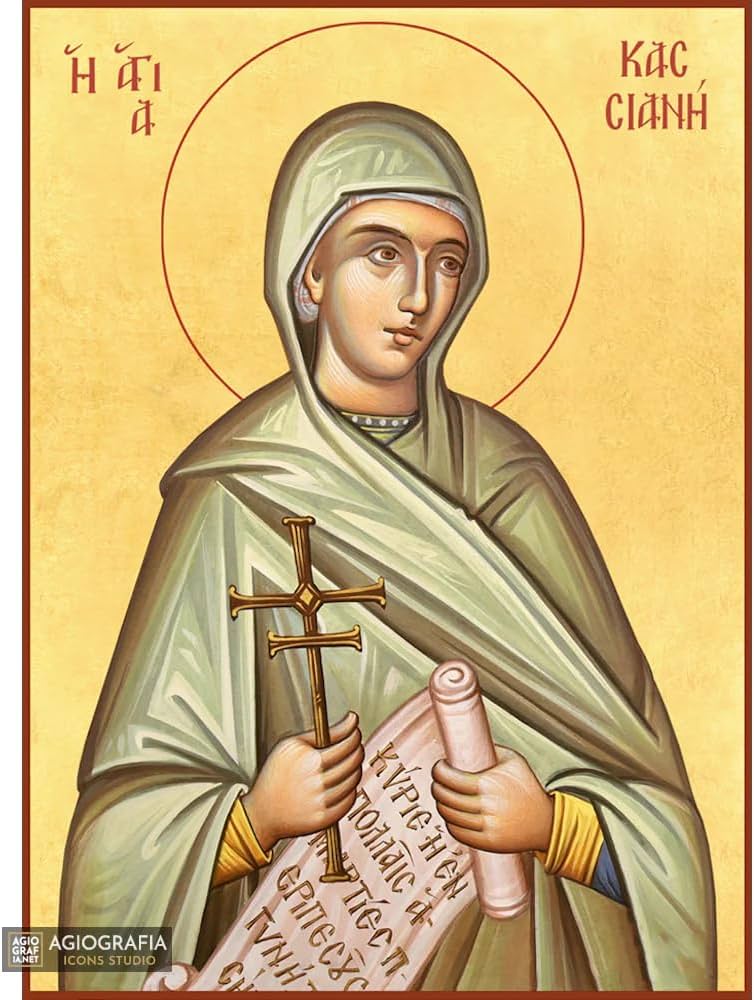 Agiografia icons k saint kassiani christian orthodox icon on wood with gold leaf background x cm x in paintings