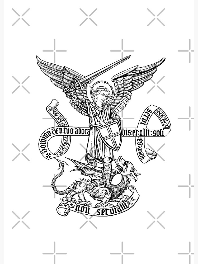 Saint michael archangel catholic archangel angel defender art board print for sale by admg