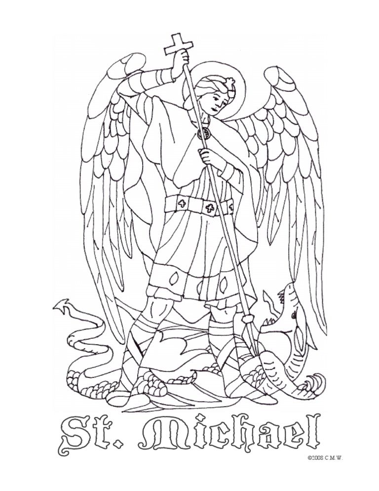 St michael coloring page cmw all coloring pages are my own artwork and are free for any fair not