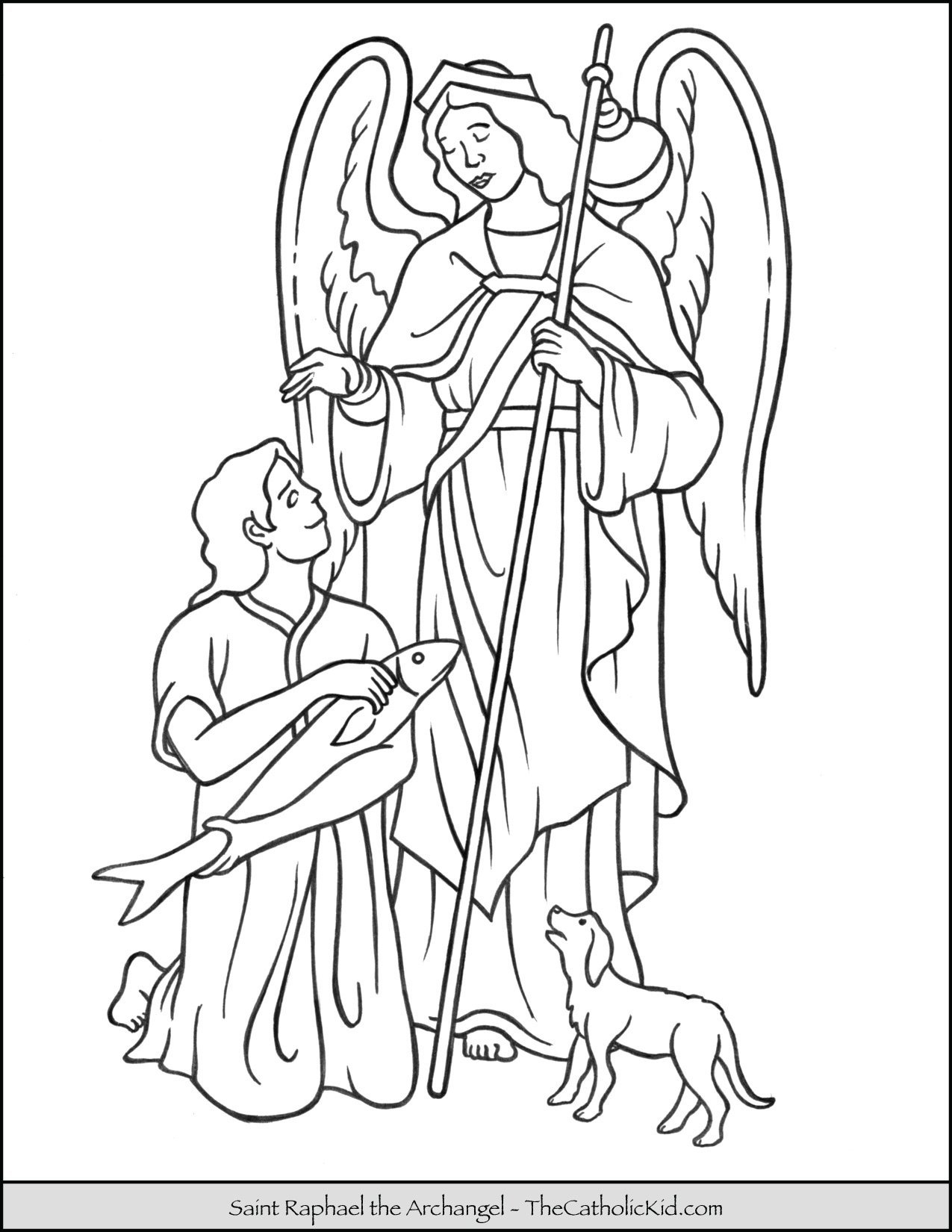 Saint raphael archangel coloring page