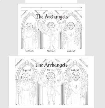Archangels feast day st michael raphael and gabriel coloring activity
