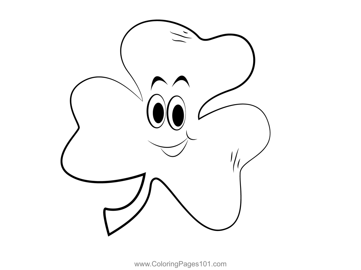 Shamrock cartoon coloring page for kids