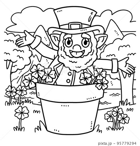 Saint patricks day leprechaun coloring page