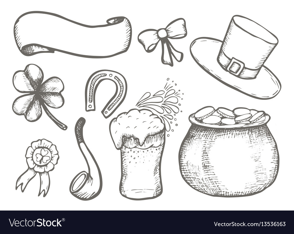 St patrick day vintage elements royalty free vector image
