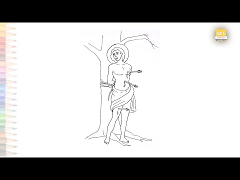 Saint sebastian drawing video christian martyr sebastian drawing how to draw saint sebastian