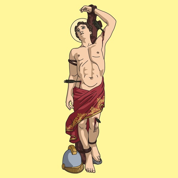 Saint sebastian over royalty
