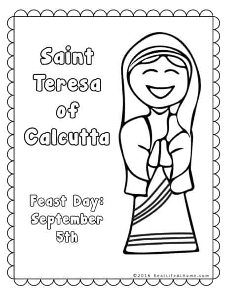 Saint teresa of calcutta printables packet mother teresa printables