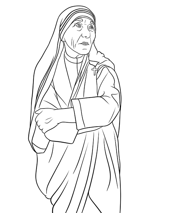 Saint teresa of calcutta coloring page