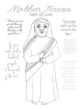 Mother teresa saint teresa of calcutta activities and papercrafts