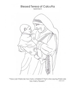 Mother teresa pdf catholic coloring mother teresa coloring pages