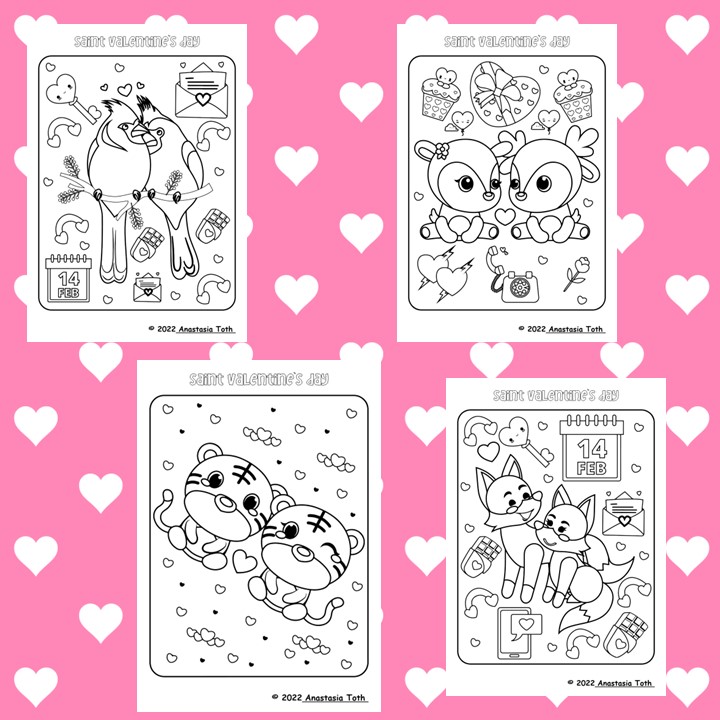 Saint valentines day coloring pages for kids esl english culture activities made by teachers