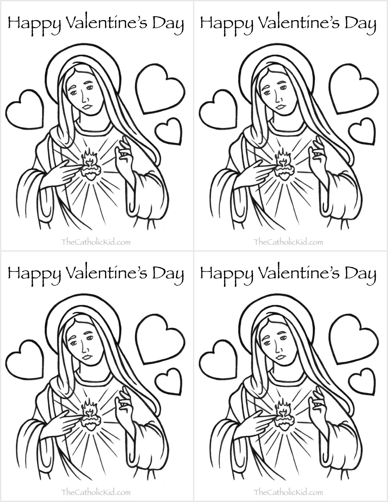 Saint valentine coloring page