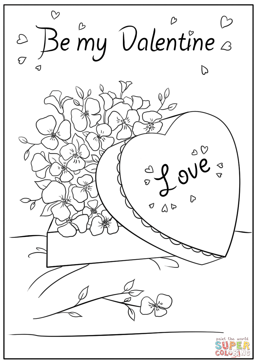 Be my valentine card coloring page free printable coloring pages