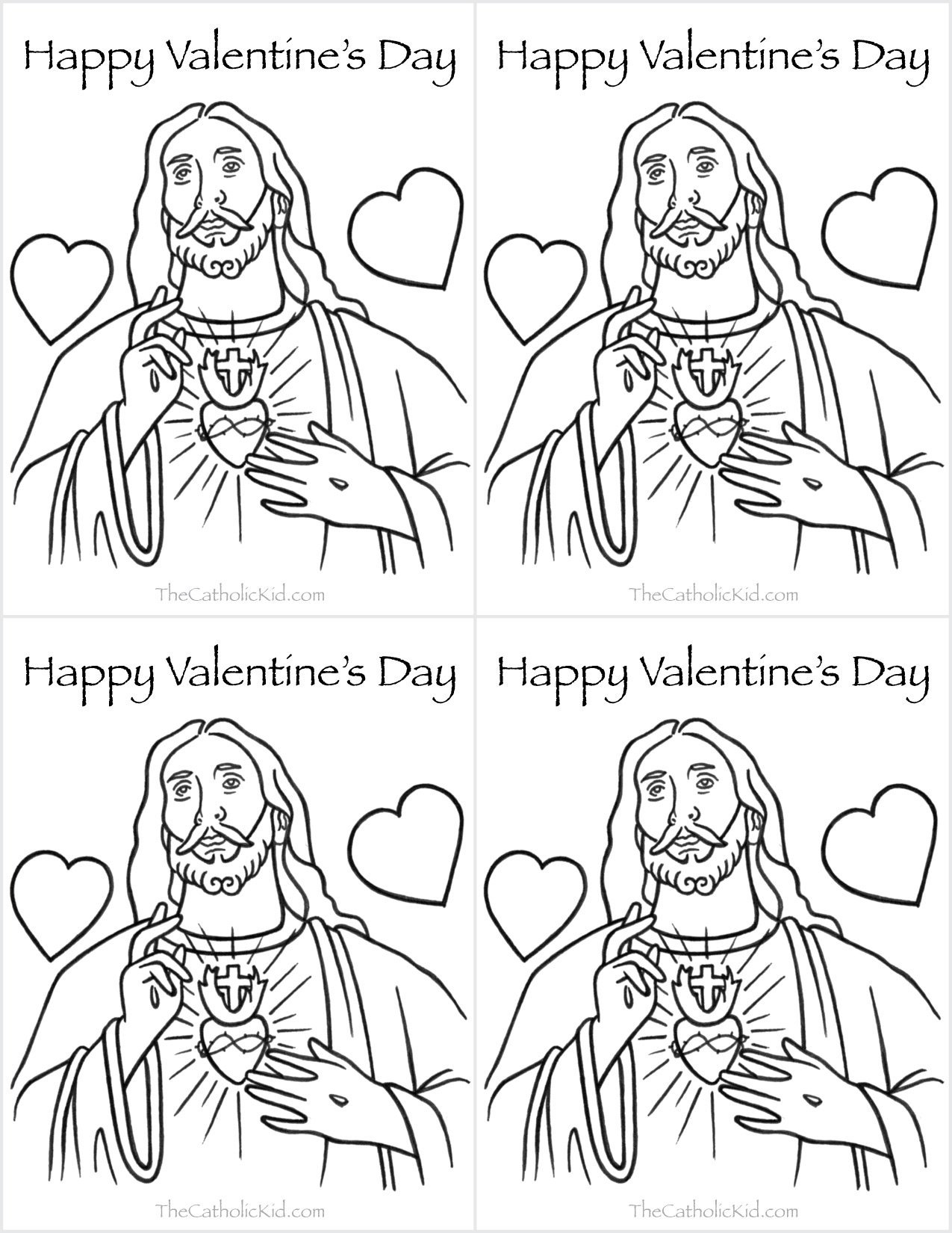 Saint valentine coloring page