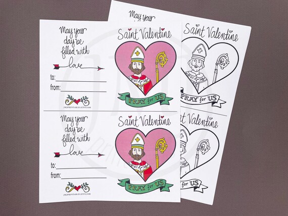 Buy printable saint valentine card for kids kid valentines day card coloring page saint valentines day craft online in india