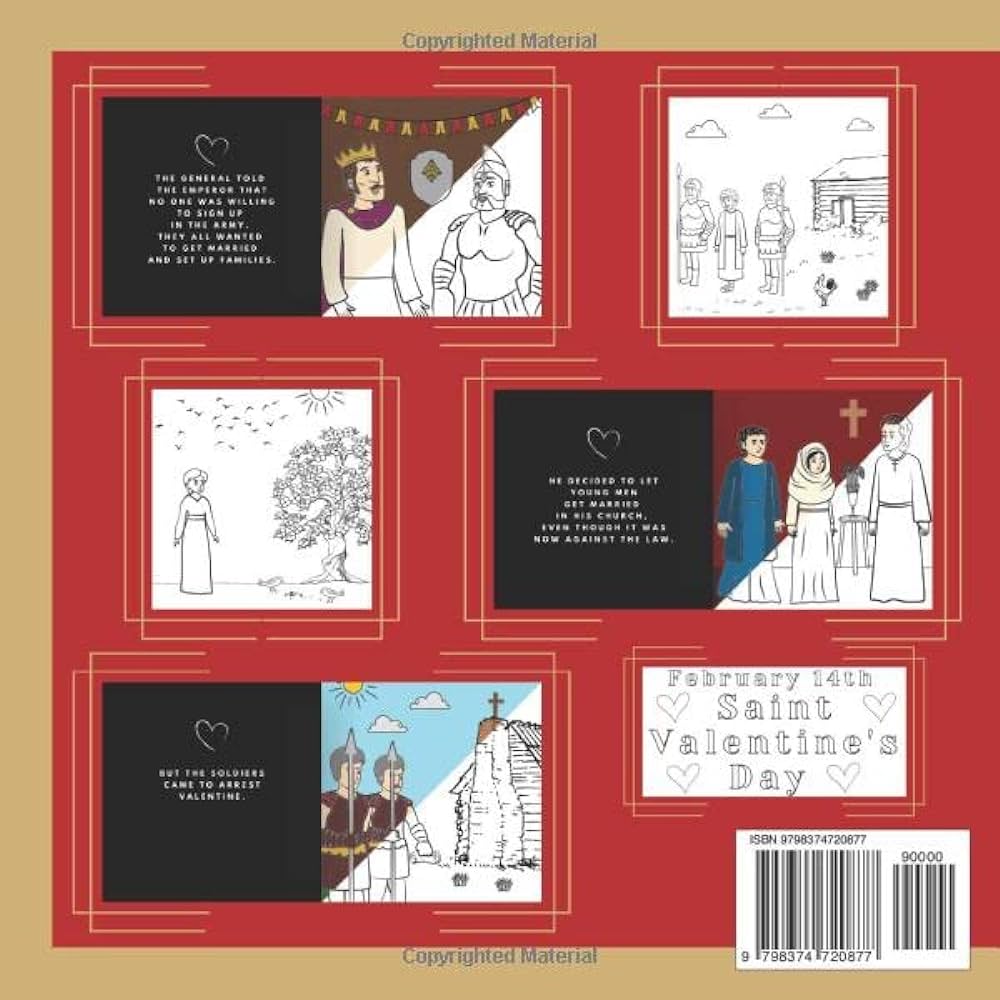 The story of saint valentine coloring book saint valentines day story with coloring pages for kids teens and adults vincelo victoria books