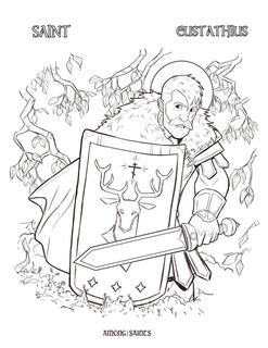 Coloring pages among the saints
