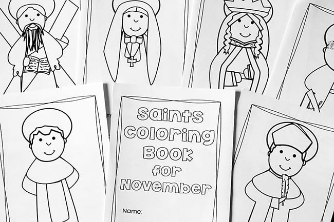 Printable saints coloring book for november